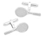 Tennis Racket Cuff Links in Sterling Silver 925 Solid with Torpedo Swivel Backs - SCL115