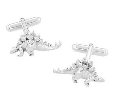 Stegosaurus Dinosaur Cufflinks in Sterling Silver
