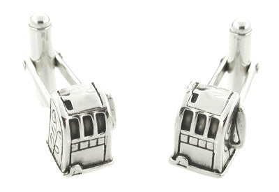 Small Old Time Slot Machine Cufflinks in Sterling Silver