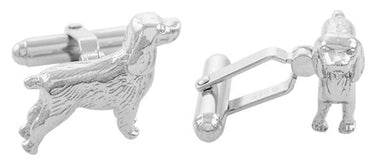 Spaniel Dog Cufflinks in Sterling Silver - alternate view
