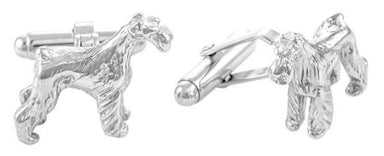 Schnauzer Cufflinks in Sterling Silver - alternate view