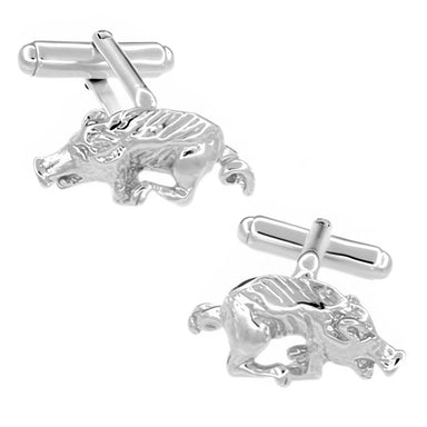 Razorback Hog Cufflinks in Sterling Silver