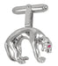 Panther Cufflinks in Sterling Silver with Ruby Eyes