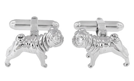 Pug Dog Cufflinks in Sterling Silver - Item: SCL197 - Image: 4