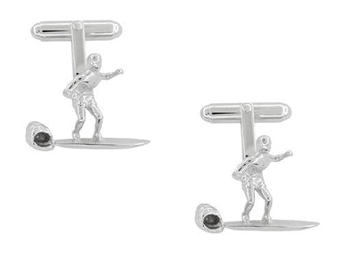Surfer Cufflinks in Sterling Silver