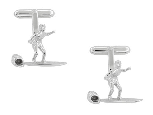 Surfer Cufflinks in Sterling Silver