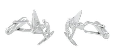 Wind Surfer Cufflinks in Sterling Silver - alternate view