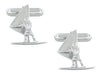 Wind Surfer Cufflinks in Sterling Silver