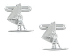 Wind Surfer Cufflinks in Sterling Silver