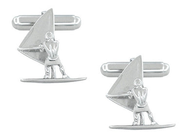 Wind Surfer Cufflinks in Sterling Silver