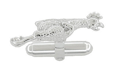 Rubber Chicken Cufflinks in Sterling Silver - Item: SCL217 - Image: 3