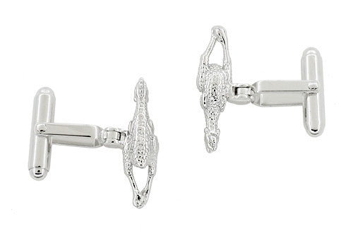 Rubber Chicken Cufflinks in Sterling Silver - Item: SCL217 - Image: 2