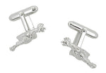 Rubber Chicken Cufflinks in Sterling Silver