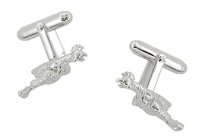 Rubber Chicken Cufflinks in Sterling Silver