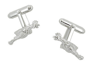 Rubber Chicken Cufflinks in Sterling Silver
