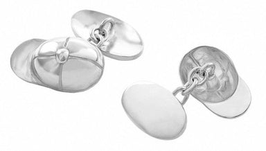 Jockey Cap Cufflinks in Sterling Silver - alternate view