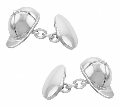 Jockey Cap Cufflinks in Sterling Silver
