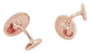 Rose Gold Victorian Sunflower Cufflinks in Sterling Silver Vermeil