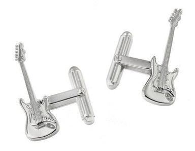 Sterling Silver Electric Guitar Cufflinks