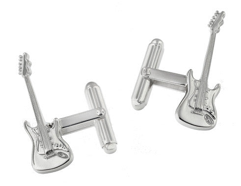 Sterling Silver Electric Guitar Cufflinks