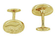 Victorian Scrolls and Fleur-de-Lis Engravable Cufflinks in Solid Sterling Silver with Yellow Gold Vermeil