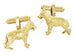 German Shepherd Cufflinks in Sterling Silver with Yellow Gold Finish