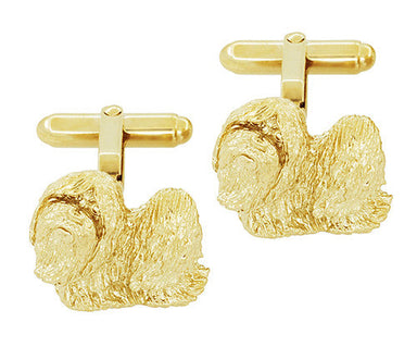 Shih-Tzu Cufflinks in Sterling Silver with Yellow Gold Finish