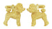 Poodle Cufflinks in Sterling Silver with Yellow Gold Finish