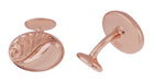 Mid Century Scroll Waves Engravable Rose Gold Plated Cufflinks in Sterling Silver