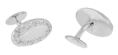 Victorian Scrolls Engravable Cufflinks in Sterling Silver - alternate view