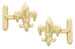 Yellow Gold Finish Fleur De Lis Cufflinks in Solid Sterling Silver