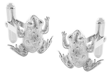 Lucky Frog Cufflinks in Sterling Silver