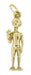 Space Alien Charm in 14 Karat Gold