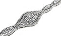 Vintage Style Art Deco Floral Filigree Diamond Bracelet in Sterling Silver