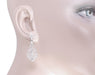 Art Deco Diamonds and Scrolls Filigree Dangling Earrings in Sterling Silver