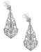 Art Deco Diamonds and Scrolls Filigree Dangling Earrings in Sterling Silver