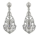 Art Deco Filigree Sapphires and Scrolls Dangling Earrings in Sterling Silver