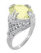 Art Deco Oval Filigree Lemon Quartz Statement Ring in Sterling Silver | 4.35 Carats