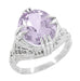 Art Deco Oval Filigree Rose de France Statement Ring in Sterling Silver | 4.5 Carats