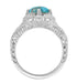 Art Deco Arizona Turquoise Engraved Filigree Ring in Sterling Silver