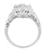 Art Deco Engraved Filigree White Topaz Promise Ring in Sterling Silver