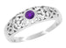Edwardian Filigree Amethyst Band Ring in Sterling Silver