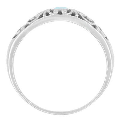 Filigree Edwardian Sky Blue Topaz Band Ring in Sterling Silver - alternate view