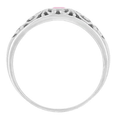 Edwardian Pink Sapphire Filigree Band in Sterling Silver - Item: SSR197PS - Image: 2