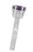 Art Deco Filigree Amethyst Crown Promise Ring in Sterling Silver With Carved Scroll Engraving