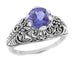 Edwardian Filigree Iolite Ring in Sterling Silver