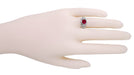Edwardian Filigree Ruby Promise Ring in Sterling Silver | 1.5 Carats