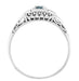 Art Deco Vintage Style Filigree Sky Blue Topaz Promise Ring with Side Diamonds in Sterling Silver