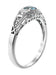 Art Deco Vintage Style Filigree Sky Blue Topaz Promise Ring with Side Diamonds in Sterling Silver