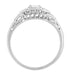 Art Deco White Sapphire Filigree Promise Ring in Sterling Silver